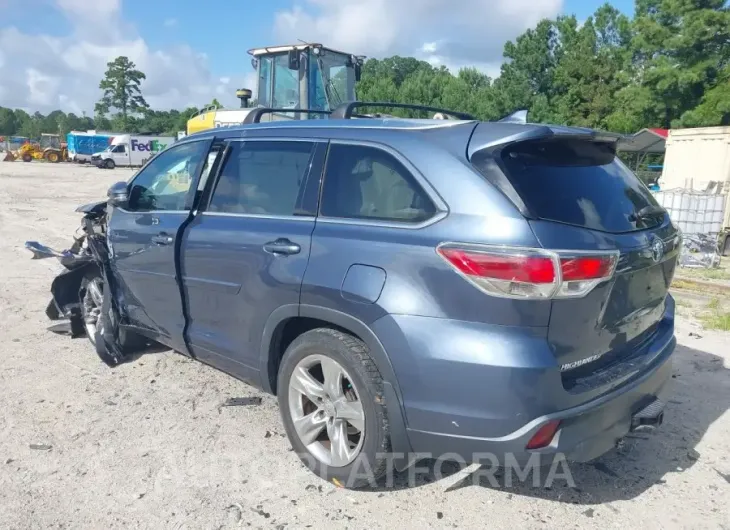 TOYOTA HIGHLANDER 2015 vin 5TDDKRFH3FS196468 from auto auction Iaai