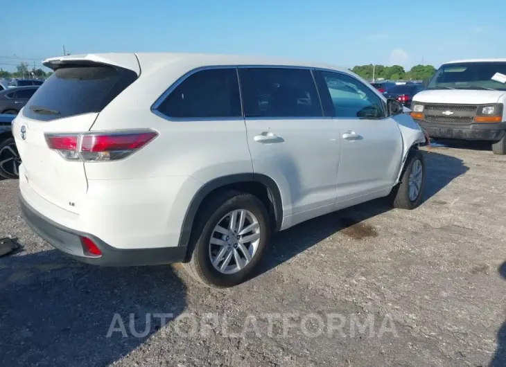 TOYOTA HIGHLANDER 2015 vin 5TDZARFH8FS015888 from auto auction Iaai