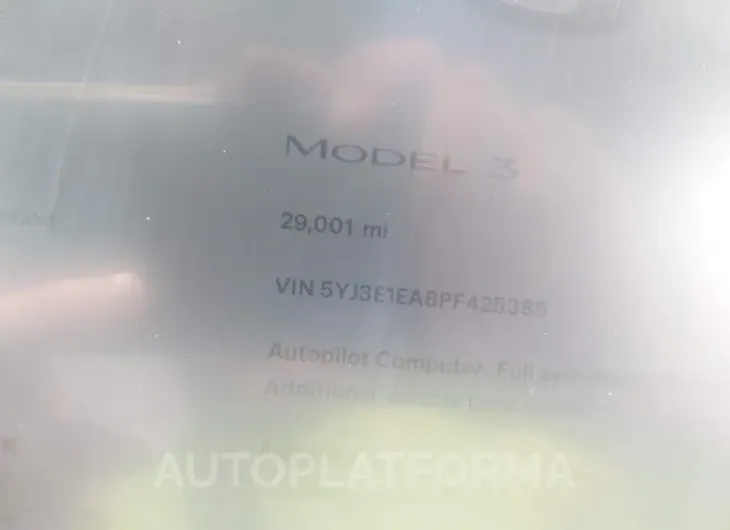 TESLA MODEL 3 2023 vin 5YJ3E1EA8PF425385 from auto auction Iaai