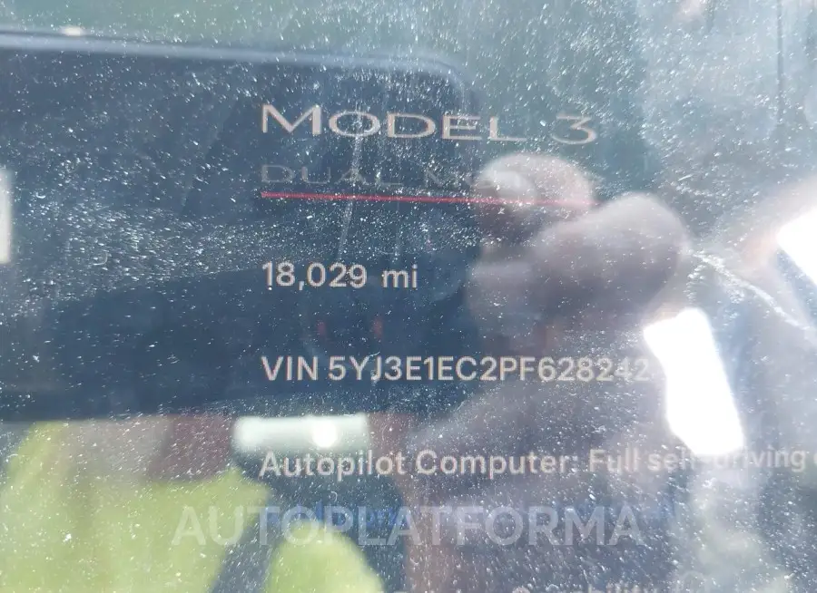 TESLA MODEL 3 2023 vin 5YJ3E1EC2PF628242 from auto auction Iaai