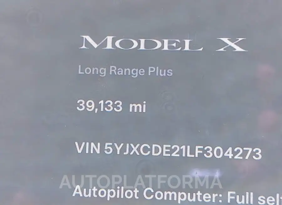 TESLA MODEL X 2020 vin 5YJXCDE21LF304273 from auto auction Iaai