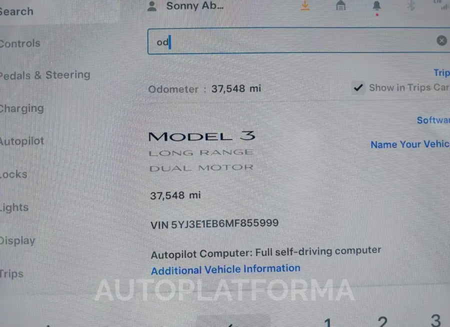 TESLA MODEL 3 2021 vin 5YJ3E1EB6MF855999 from auto auction Iaai