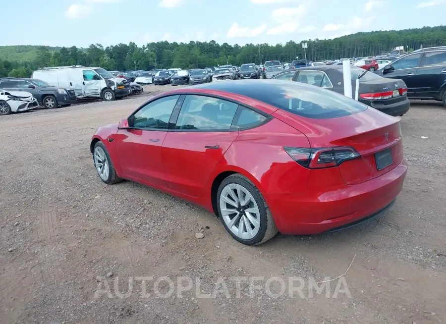 TESLA MODEL 3 2022 vin 5YJ3E1EB9NF234967 from auto auction Iaai