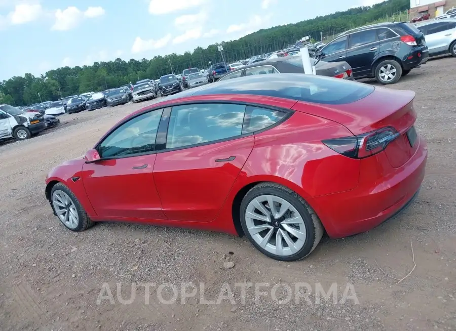 TESLA MODEL 3 2022 vin 5YJ3E1EB9NF234967 from auto auction Iaai