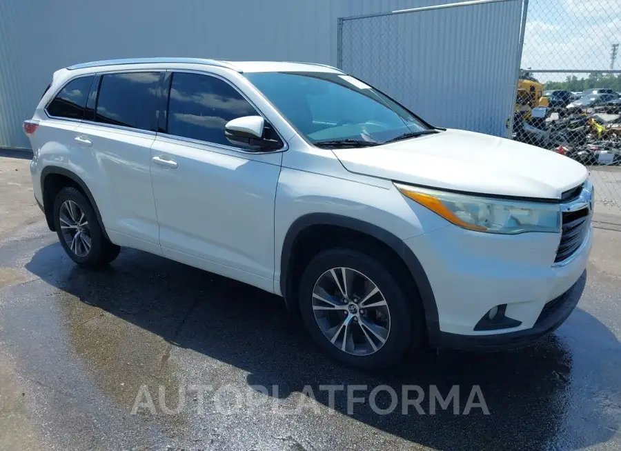 TOYOTA HIGHLANDER 2016 vin 5TDJKRFHXGS259327 from auto auction Iaai