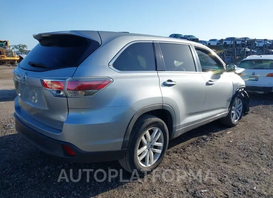 TOYOTA HIGHLANDER 2015 vin 5TDZARFH3FS016396 from auto auction Iaai