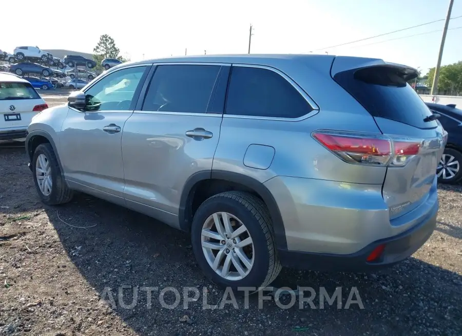 TOYOTA HIGHLANDER 2015 vin 5TDZARFH3FS016396 from auto auction Iaai