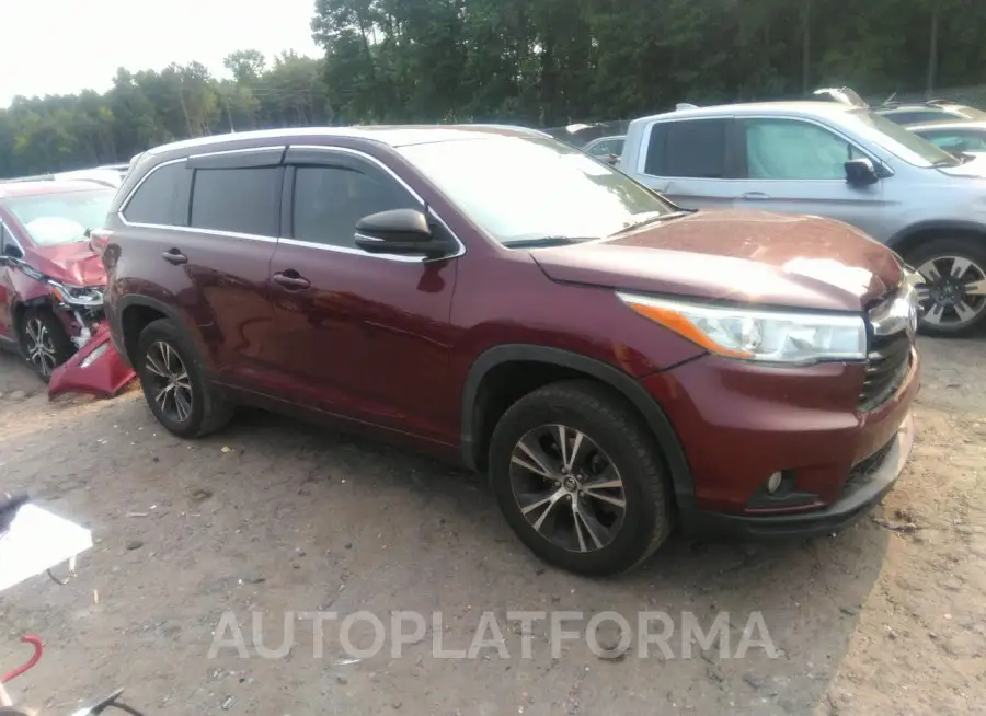 TOYOTA HIGHLANDER 2016 vin 5TDKKRFH8GS164706 from auto auction Iaai