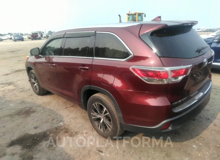 TOYOTA HIGHLANDER 2016 vin 5TDKKRFH8GS164706 from auto auction Iaai