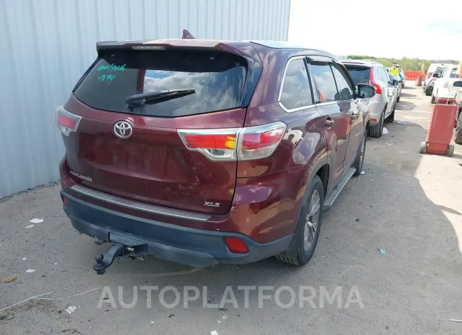 TOYOTA HIGHLANDER 2015 vin 5TDKKRFHXFS044162 from auto auction Iaai