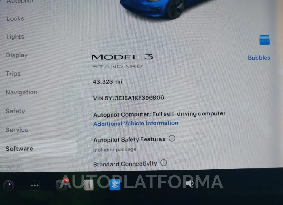 TESLA MODEL 3 2019 vin 5YJ3E1EA1KF396806 from auto auction Iaai