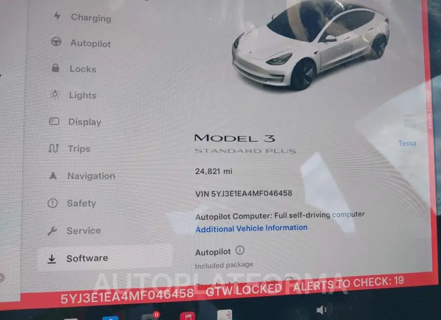 TESLA MODEL 3 2021 vin 5YJ3E1EA4MF046458 from auto auction Iaai