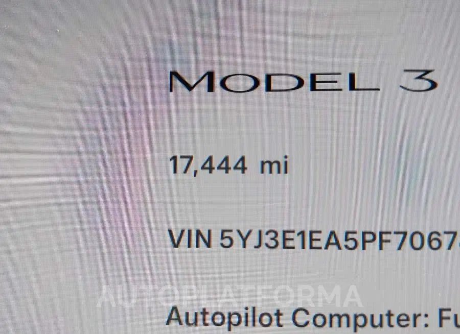 TESLA MODEL 3 2023 vin 5YJ3E1EA5PF706785 from auto auction Iaai