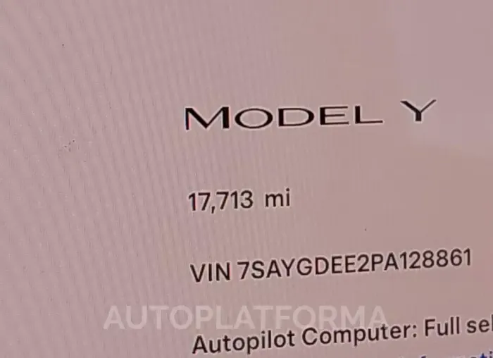 TESLA MODEL Y 2023 vin 7SAYGDEE2PA128861 from auto auction Iaai