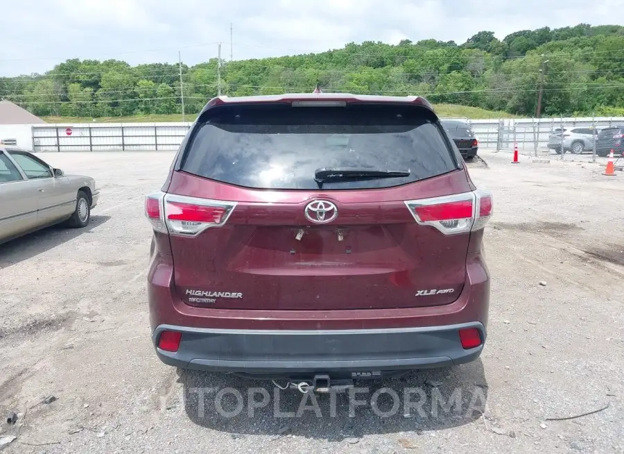 TOYOTA HIGHLANDER 2016 vin 5TDJKRFH5GS308417 from auto auction Iaai