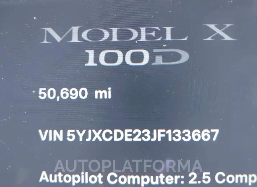 TESLA MODEL X 2018 vin 5YJXCDE23JF133667 from auto auction Iaai