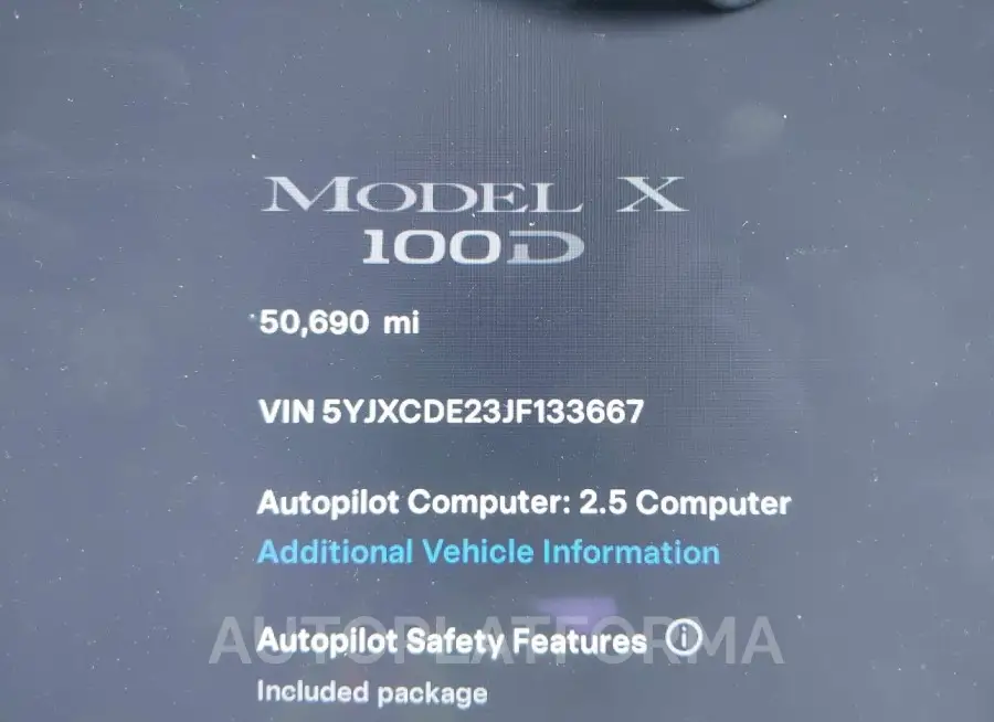 TESLA MODEL X 2018 vin 5YJXCDE23JF133667 from auto auction Iaai