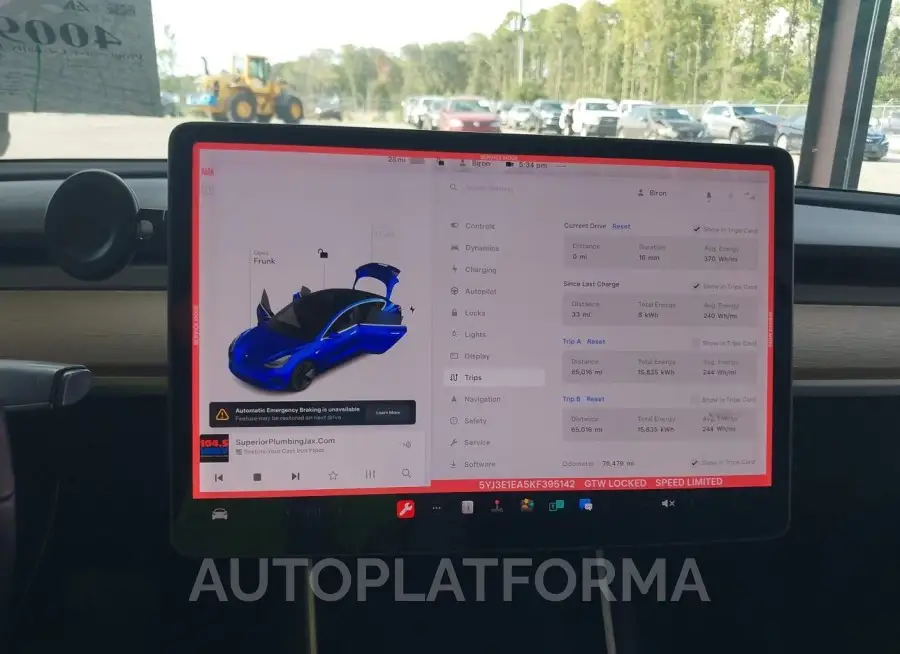 TESLA MODEL 3 2019 vin 5YJ3E1EA5KF395142 from auto auction Iaai