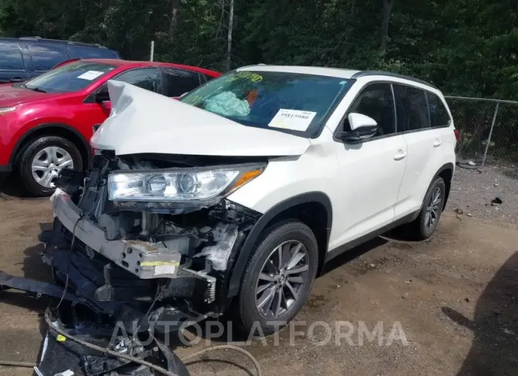 TOYOTA HIGHLANDER 2019 vin 5TDJZRFH2KS613961 from auto auction Iaai