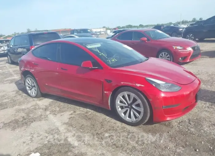 TESLA MODEL 3 2022 vin 5YJ3E1EA9NF185387 from auto auction Iaai