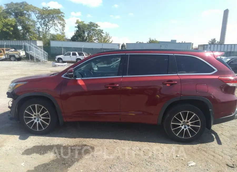 TOYOTA HIGHLANDER 2018 vin 5TDJZRFH7JS859287 from auto auction Iaai