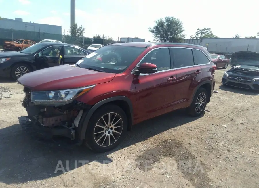 TOYOTA HIGHLANDER 2018 vin 5TDJZRFH7JS859287 from auto auction Iaai