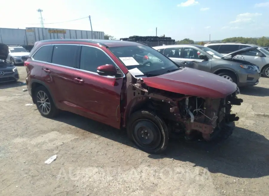 TOYOTA HIGHLANDER 2018 vin 5TDJZRFH7JS859287 from auto auction Iaai