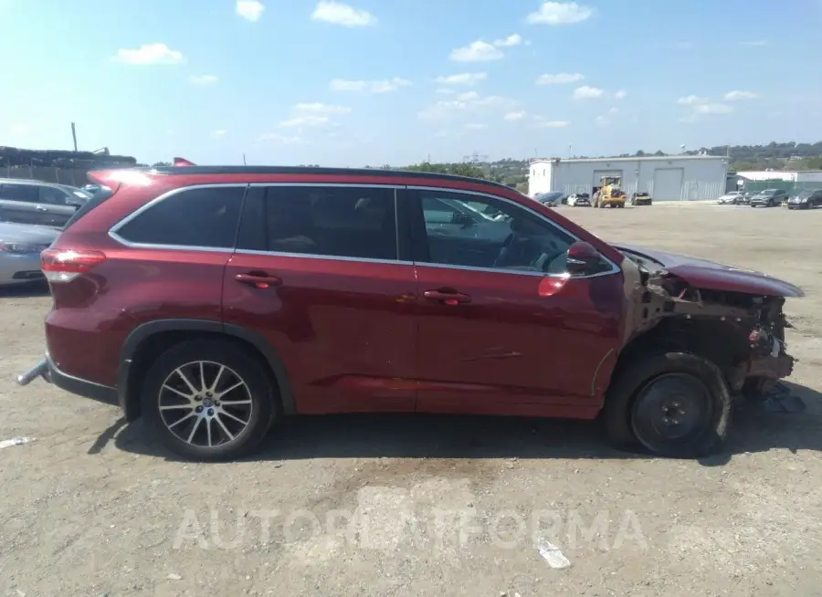 TOYOTA HIGHLANDER 2018 vin 5TDJZRFH7JS859287 from auto auction Iaai