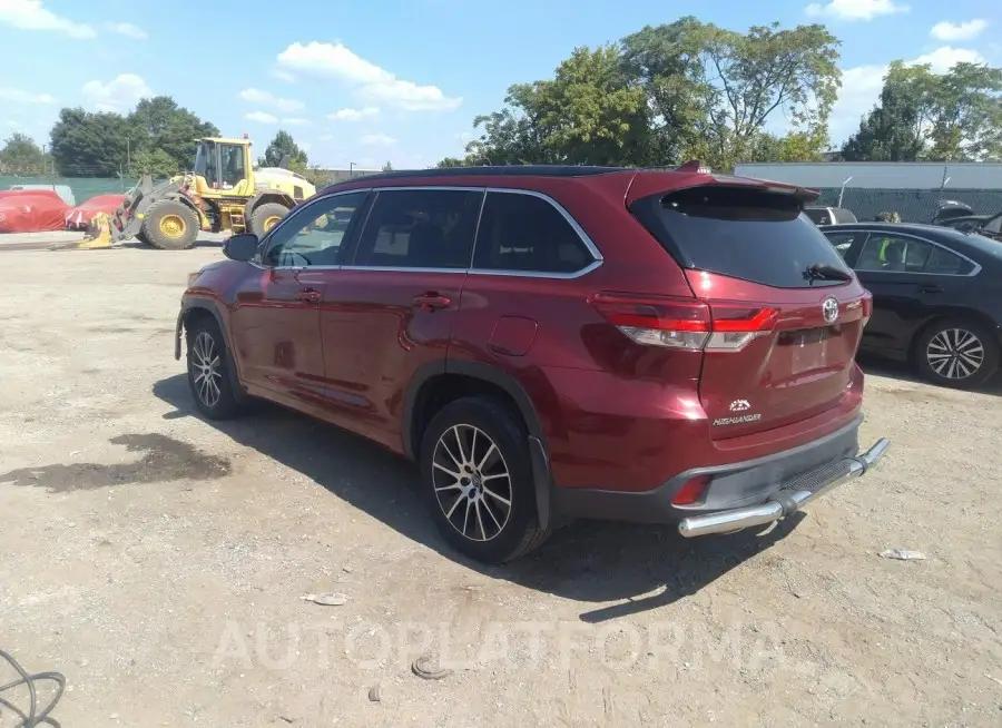 TOYOTA HIGHLANDER 2018 vin 5TDJZRFH7JS859287 from auto auction Iaai