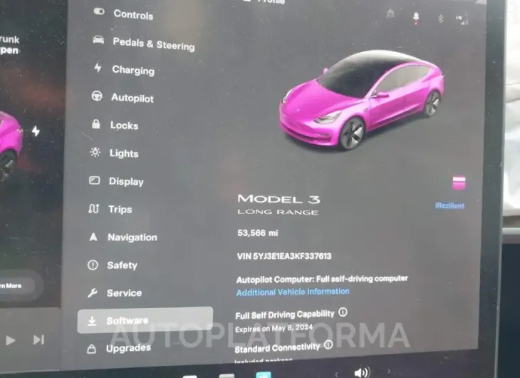 TESLA MODEL 3 2019 vin 5YJ3E1EA3KF337613 from auto auction Iaai