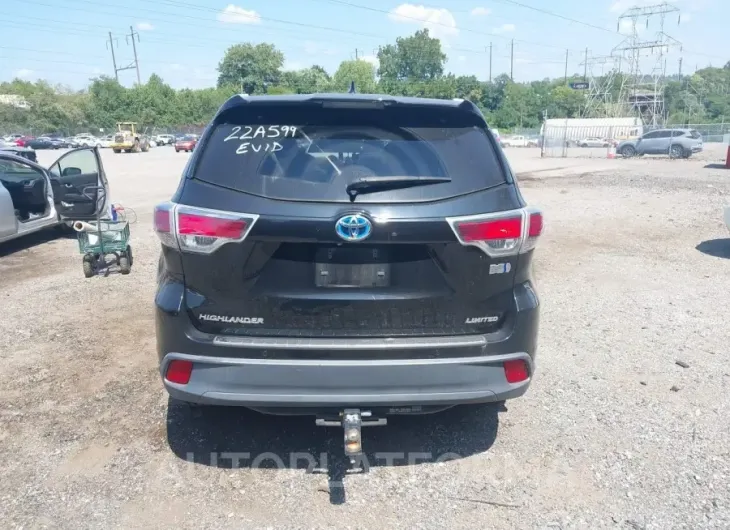 TOYOTA HIGHLANDER HYBRID 2015 vin 5TDDCRFH5FS008269 from auto auction Iaai