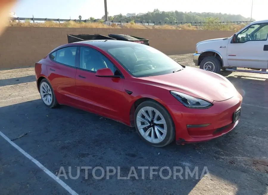 TESLA MODEL 3 2022 vin 5YJ3E1EB2NF143930 from auto auction Iaai