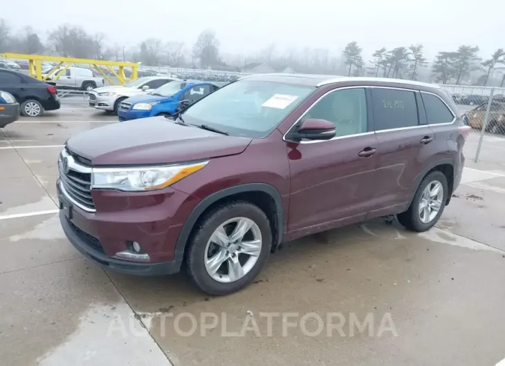 TOYOTA HIGHLANDER 2015 vin 5TDDKRFHXFS172135 from auto auction Iaai