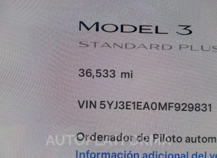 TESLA MODEL 3 2021 vin 5YJ3E1EA0MF929831 from auto auction Iaai