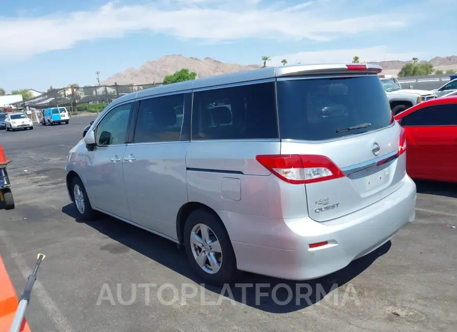 NISSAN QUEST 2015 vin JN8AE2KP8F9125445 from auto auction Iaai