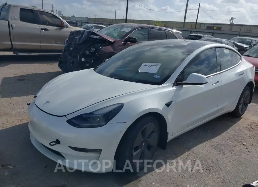 TESLA MODEL 3 2022 vin 5YJ3E1EB3NF125694 from auto auction Iaai