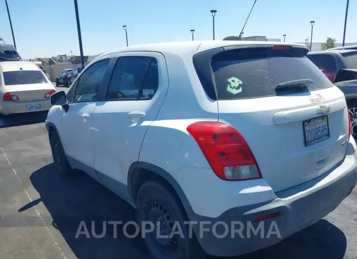 CHEVROLET TRAX 2015 vin KL7CJKSB6FB120982 from auto auction Iaai