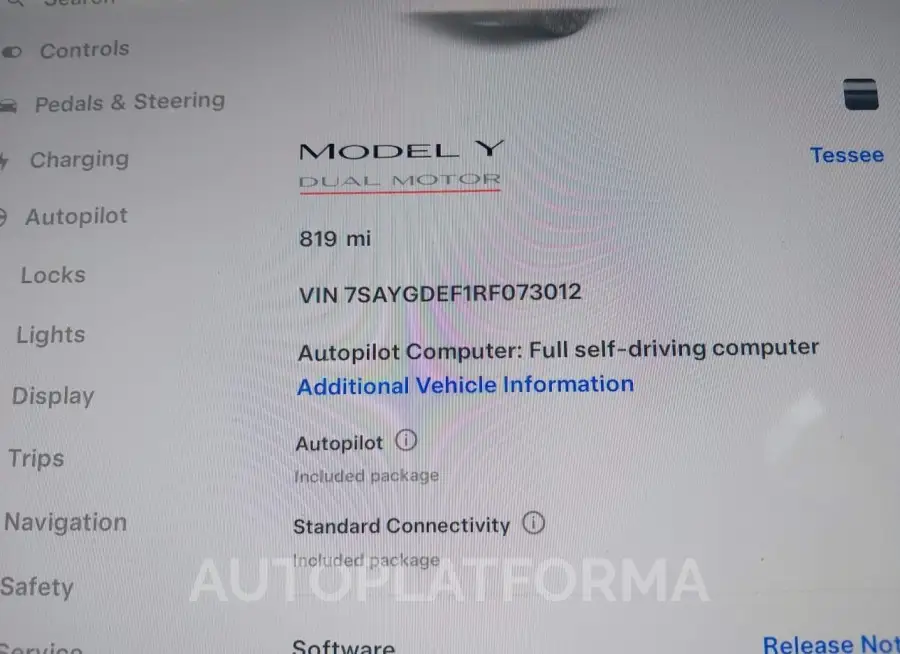 TESLA MODEL Y 2024 vin 7SAYGDEF1RF073012 from auto auction Iaai