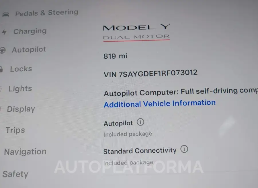 TESLA MODEL Y 2024 vin 7SAYGDEF1RF073012 from auto auction Iaai