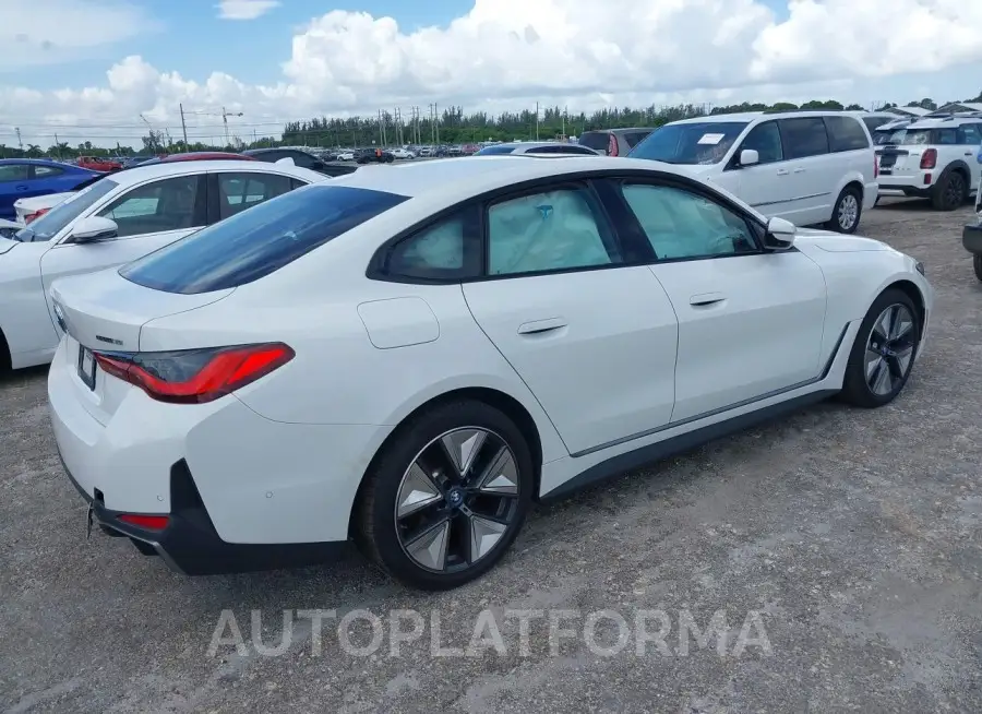 BMW I4 2023 vin WBY43AW03PFP47832 from auto auction Iaai