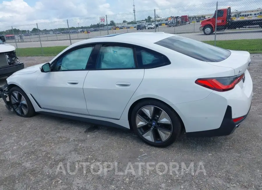 BMW I4 2023 vin WBY43AW03PFP47832 from auto auction Iaai