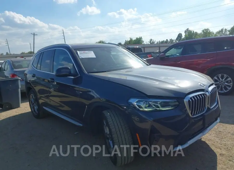 BMW X3 2023 vin 5UX43DP02P9R82303 from auto auction Iaai