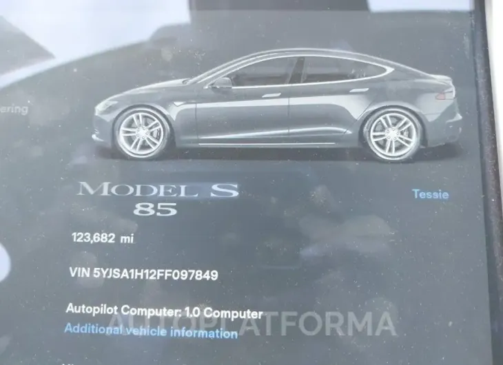 TESLA MODEL S 2015 vin 5YJSA1H12FF097849 from auto auction Iaai