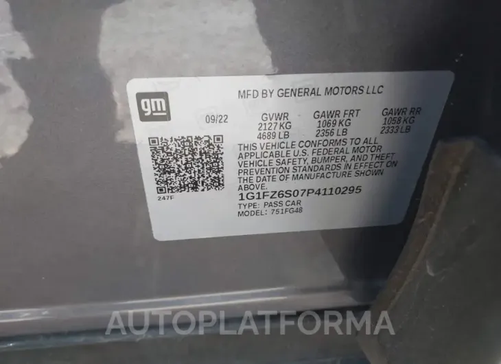 CHEVROLET BOLT EUV 2023 vin 1G1FZ6S07P4110295 from auto auction Iaai