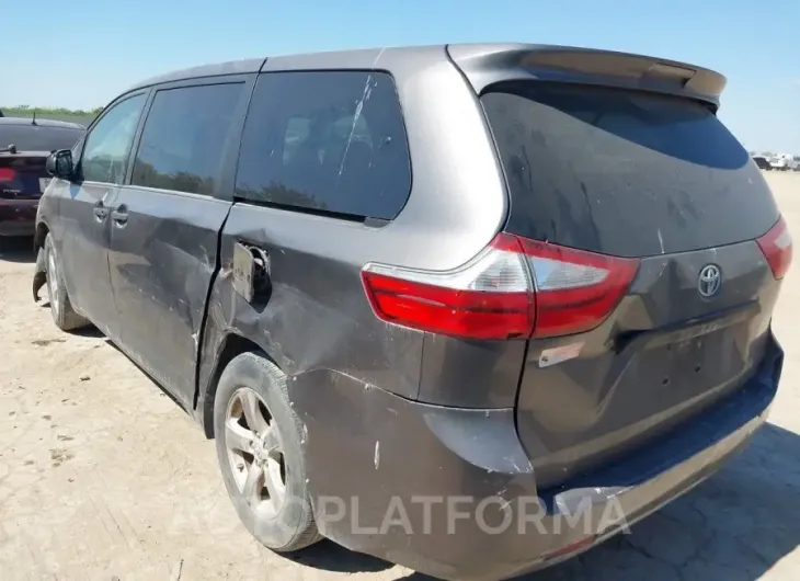 TOYOTA SIENNA 2017 vin 5TDZZ3DC9HS766725 from auto auction Iaai