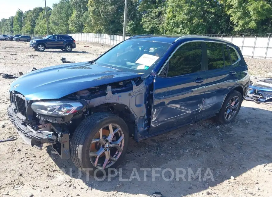 BMW X3 2022 vin 5UX53DP0XN9J11702 from auto auction Iaai