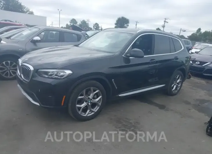 BMW X3 2022 vin 5UX43DP04N9L75090 from auto auction Iaai