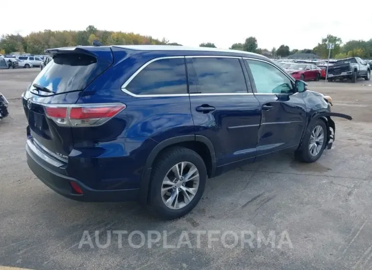 TOYOTA HIGHLANDER 2015 vin 5TDJKRFH3FS127864 from auto auction Iaai