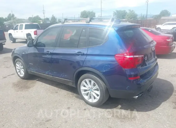 BMW X3 2017 vin 5UXWX9C39H0W76201 from auto auction Iaai