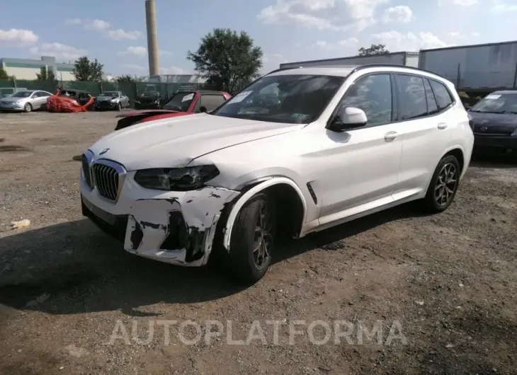 BMW X3 2022 vin 5UX53DP03N9M13915 from auto auction Iaai